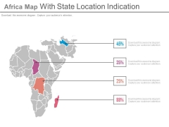 State Location On Africa Map With Percentage Data Powerpoint Slides