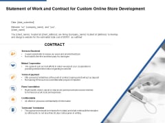 Statement Of Work And Contract For Custom Online Store Development Ppt PowerPoint Presentation Infographics Templates Statement Of Work And Contract For Custom Online Store Development Ppt PowerPoint Presentation Infographics Templates
