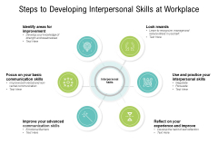 Steps To Developing Interpersonal Skills At Workplace Ppt PowerPoint Presentation Slides Samples