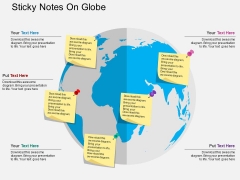 Sticky Notes On Globe Powerpoint Templates