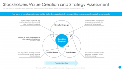 Stockholders Value Creation And Strategy Assessment Techniques Increase Stakeholder Value Background PDF