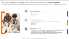 Strategies For Improving Product Discovery Various Strategies For Agile Teams For Effective Solution Summary PDF