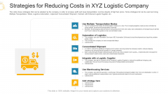 Strategies For Reducing Costs In XYZ Logistic Company Ppt Portfolio Elements PDF Strategies For Reducing Costs In XYZ Logistic Company Ppt Portfolio Elements PDF