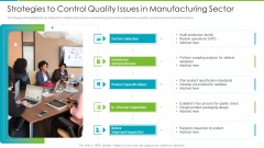 Strategies To Control Quality Issues In Manufacturing Sector Infographics PDF