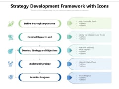 Strategy Development Framework With Icons Ppt PowerPoint Presentation Gallery Design Templates PDF Strategy Development Framework With Icons Ppt PowerPoint Presentation Gallery Design Templates PDF