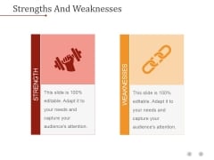 Strengths And Weaknesses Ppt PowerPoint Presentation Deck