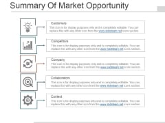 Summary Of Market Opportunity Ppt PowerPoint Presentation Infographics