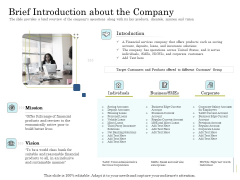 Supplementary Debt Financing Pitch Deck Brief Introduction About The Company Ideas PDF Supplementary Debt Financing Pitch Deck Brief Introduction About The Company Ideas PDF