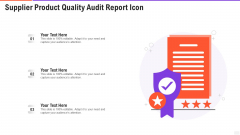 Supplier Product Quality Audit Report Icon Download PDF