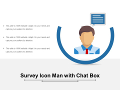 Survey Icon Man With Chat Box Ppt PowerPoint Presentation Infographics Aids PDF