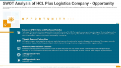 Swot Analysis Of Hcl Plus Logistics Company Opportunity Diagrams PDF Swot Analysis Of Hcl Plus Logistics Company Opportunity Diagrams PDF