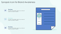 Synopsis Icon For Brand Awareness Structure PDF