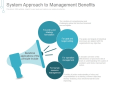 System Approach To Management Benefits Ppt PowerPoint Presentation Pictures