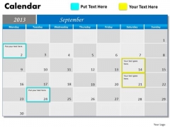 September 2013 Calendar PowerPoint Slides Ppt Templates September 2013 Calendar PowerPoint Slides Ppt Templates