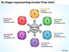Six Stages Representing Circular Flow Chart Spoke Diagram PowerPoint Templates