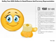 Smiley Face With Dollars In Hand Finance And Currency Representation Presentation Template Smiley Face With Dollars In Hand Finance And Currency Representation Presentation Template