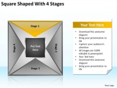 Square Shaped With 4 Stages Ppt Small Business Administration Plan PowerPoint Slides