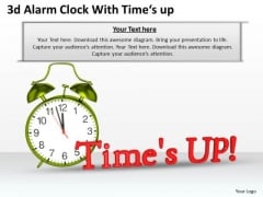 Stock Photo 3d Alarm Clock With Time Up Text PowerPoint Slide