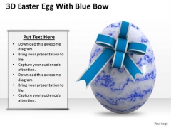 Stock Photo 3d Blue Ester Egg With Blue Bow PowerPoint Slide Stock Photo 3d Blue Ester Egg With Blue Bow PowerPoint Slide