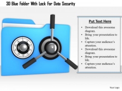 Stock Photo 3d Blue Folder With Lock For Data Security PowerPoint Slide Stock Photo 3d Blue Folder With Lock For Data Security PowerPoint Slide