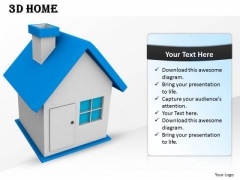 Stock Photo 3d Blue Roof Home For Real Estate PowerPoint Slide Stock Photo 3d Blue Roof Home For Real Estate PowerPoint Slide