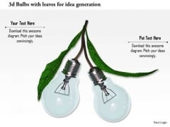Stock Photo 3d Bulbs With Leaves For Idea Generation PowerPoint Slide Stock Photo 3d Bulbs With Leaves For Idea Generation PowerPoint Slide