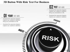 Stock Photo 3d Button With Risk Text For Business PowerPoint Slide