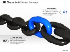 Stock Photo 3d Chain Be Different Concept PowerPoint Slide