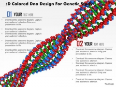 Stock Photo 3d Colored Dna Design For Genetic Study PowerPoint Slide