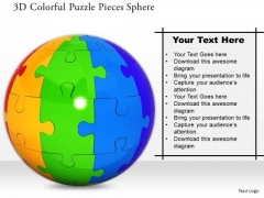 Stock Photo 3d Colorful Puzzle Pieces Sphere PowerPoint Slide
