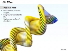Stock Photo 3d Dna With Yellow Color For Medical Theme PowerPoint Slide