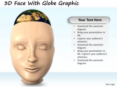 Stock Photo 3d Face With Globe Graphic PowerPoint Template