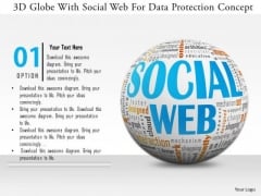 Stock Photo 3d Globe With Social Web For Data Protection Concept PowerPoint Slide Stock Photo 3d Globe With Social Web For Data Protection Concept PowerPoint Slide