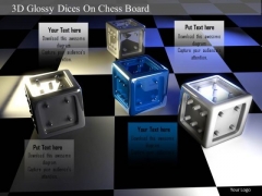Stock Photo 3d Glossy Dices On Chess Board PowerPoint Slide Stock Photo 3d Glossy Dices On Chess Board PowerPoint Slide