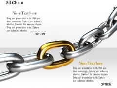 Stock Photo 3d Graphic Of Chain With Yellow Link PowerPoint Slide
