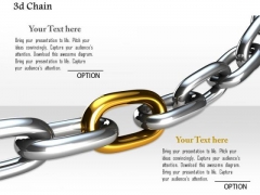 Stock Photo 3d Graphic Of Chain With Yellow Link PowerPoint Slide Stock Photo 3d Graphic Of Chain With Yellow Link PowerPoint Slide