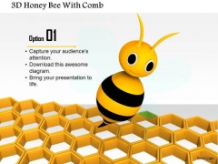 Stock Photo 3d Honey Bee With Comb PowerPoint Slide Stock Photo 3d Honey Bee With Comb PowerPoint Slide