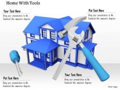 Stock Photo 3d Illustration Of House With Tools PowerPoint Slide Stock Photo 3d Illustration Of House With Tools PowerPoint Slide