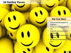 Stock Photo 3d Illustration Of Smiley Faces PowerPoint Slide