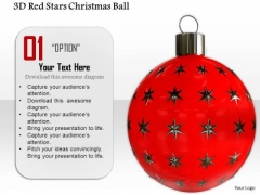 Stock Photo 3d Red Stars Christmas Ball PowerPoint Slide Stock Photo 3d Red Stars Christmas Ball PowerPoint Slide