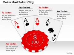 Stock Photo Aces On 100 Dollar Poker Chip PowerPoint Slide Stock Photo Aces On 100 Dollar Poker Chip PowerPoint Slide