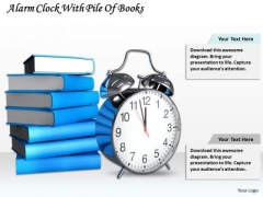 Stock Photo Alarm Clock With Pile Of Books Ppt Template Stock Photo Alarm Clock With Pile Of Books Ppt Template