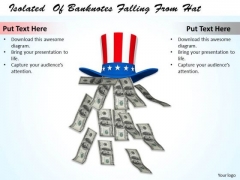 Stock Photo American Banknotes Falling From Hat PowerPoint Slide Stock Photo American Banknotes Falling From Hat PowerPoint Slide