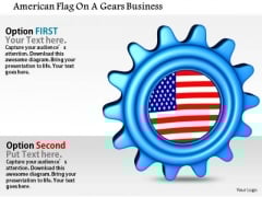 Stock Photo American Flag On A Gears Business PowerPoint Slide Stock Photo American Flag On A Gears Business PowerPoint Slide