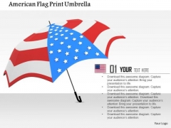 Stock Photo American Flag Print Umbrella PowerPoint Slide Stock Photo American Flag Print Umbrella PowerPoint Slide
