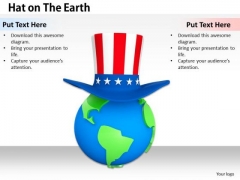 Stock Photo American Hat On Earth Globe PowerPoint Slide