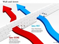 Stock Photo Arrows Finding Way Through The Wall PowerPoint Slide Stock Photo Arrows Finding Way Through The Wall PowerPoint Slide