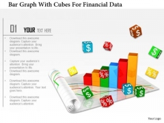 Stock Photo Bar Graph With Cubes For Financial Data PowerPoint Slide Stock Photo Bar Graph With Cubes For Financial Data PowerPoint Slide