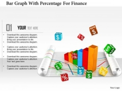 Stock Photo Bar Graph With Percentage For Finance PowerPoint Slide