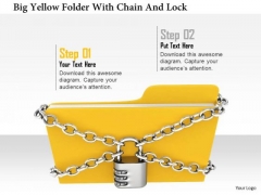 Stock Photo Big Yellow Folder With Chian And Lock PowerPoint Slide